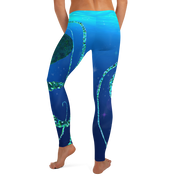 Teal Octopus Gyotaku Leggings